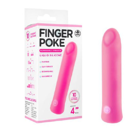 Finger Poke - Pink - Pink 10 cm USB Rechargeable Bullet