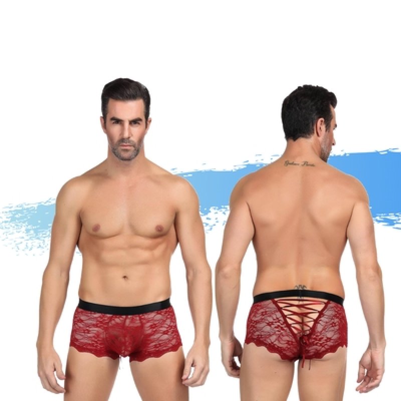 Ashella Lingerie Mica Lace Boxer Brief Red S/M Ashella Lingerie