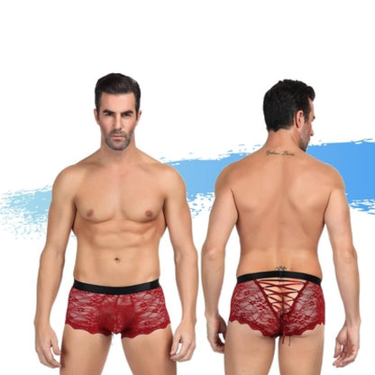 Ashella Lingerie Mica Lace Boxer Brief Red S/M Ashella Lingerie