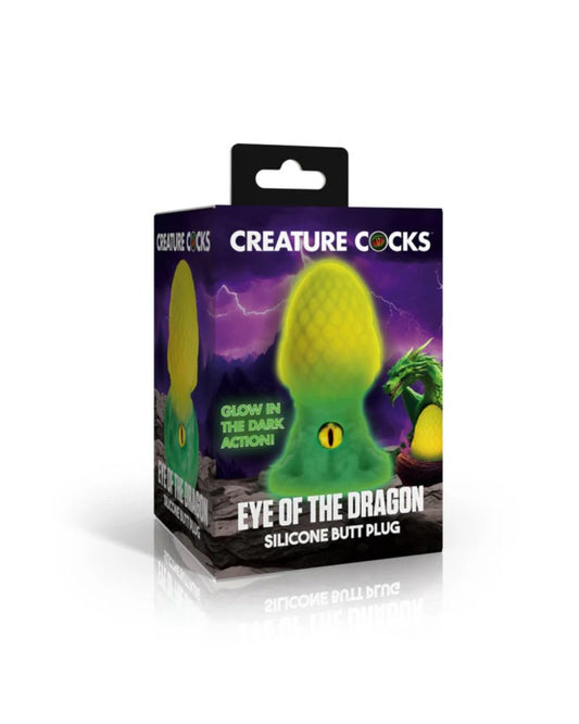 Creature Cocks Eye of the Dragon Silicone Butt Plug - Green Dildo XR Brands