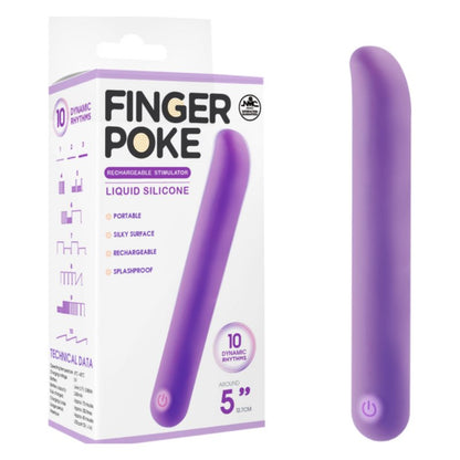 Finger Poke - Purple - Purple 12.7 cm USB Rechargeable Bullet