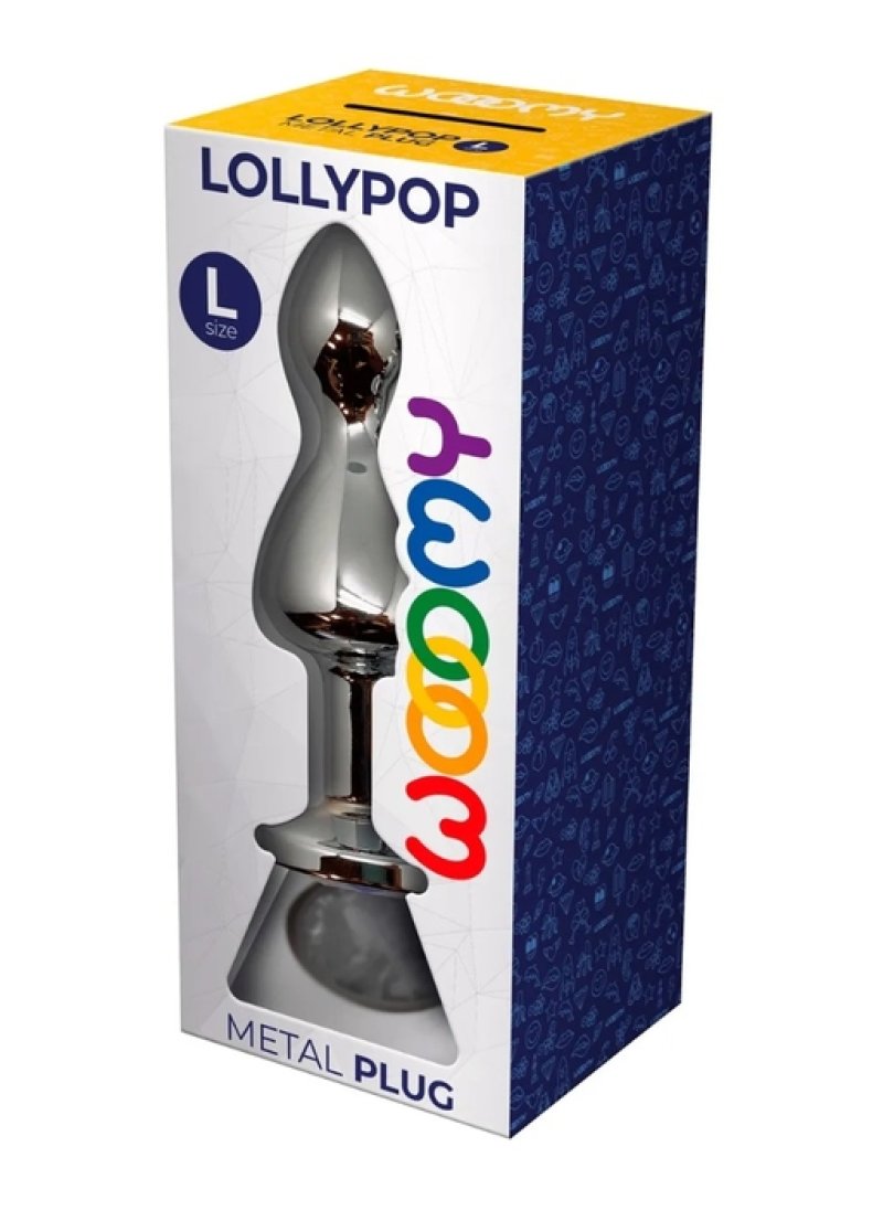 Wooomy Lollypop Double Ball Metal Butt Plug White Large - ClubX Australia