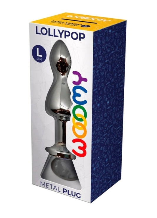 Wooomy Lollypop Double Ball Metal Plug White L Adrien Lastic
