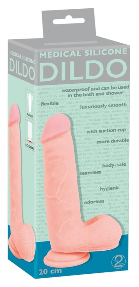 You2Toys Medical Silicone Dildo Flesh 8in - ClubX Australia