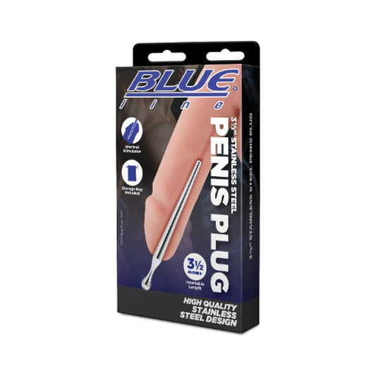 Blue Line 3.5" Stainless Steel Penis Plug Electric Eel, Inc