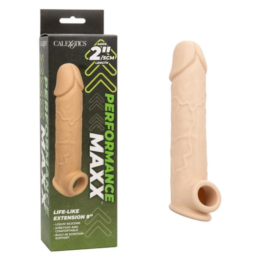 Performance Maxx Life-Like Extension 8” - Ivory Cock Ring Calexotics