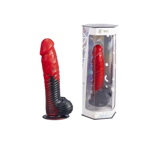 Silexd Devil Fantasy Liquid Silicone Dildo Red Stripes - ClubX Australia