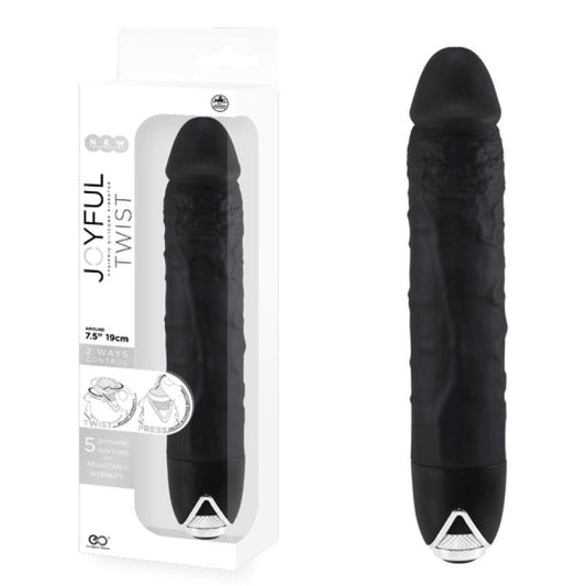 Excellent Power Joyful Twist Silicone Vibrator Black - ClubX Australia