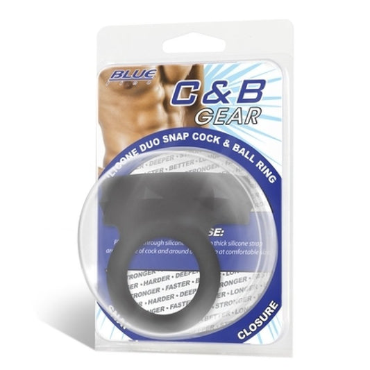 Blue Line Duo Snap Silicone Cock & Ball Ring Electric Eel, Inc