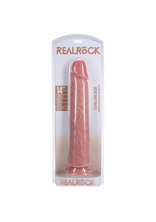 RealRock 14" Extra Long No Balls Dildo Shots