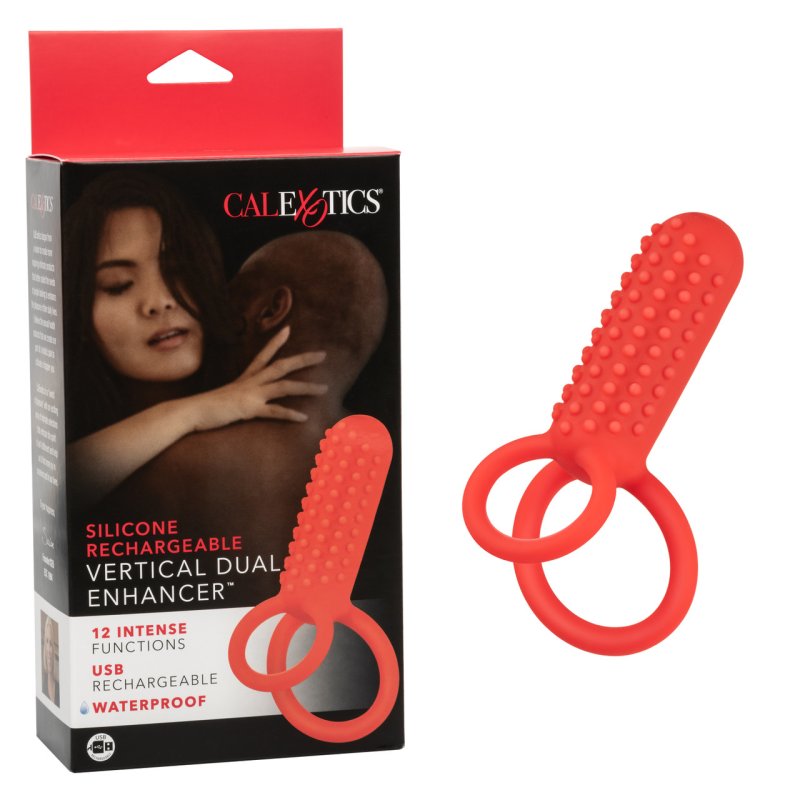CalExotics Vertical Dual Enhancer couples vibrating cock ring - ClubX Australia