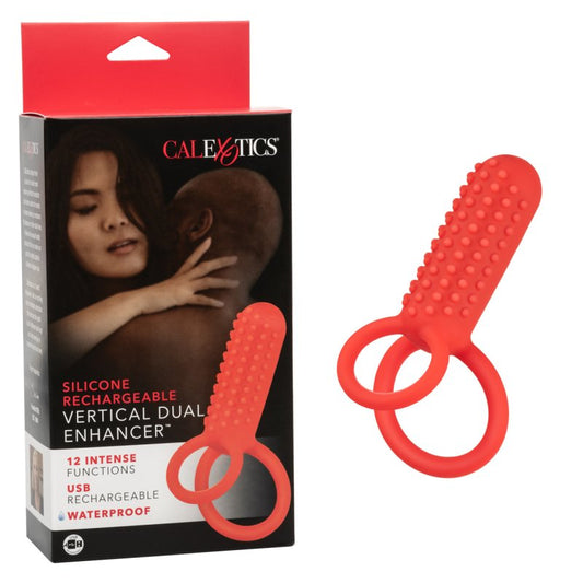 Calexotics Silicone Rechargeable Vertical Dual Enhancer Cock Ring Calexotics