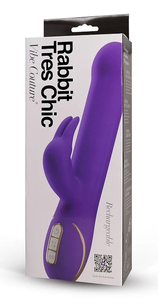 Vibe Couture Rabbit Tres Chic Purple rabbit vibrator with jumping beads - ClubX Australia