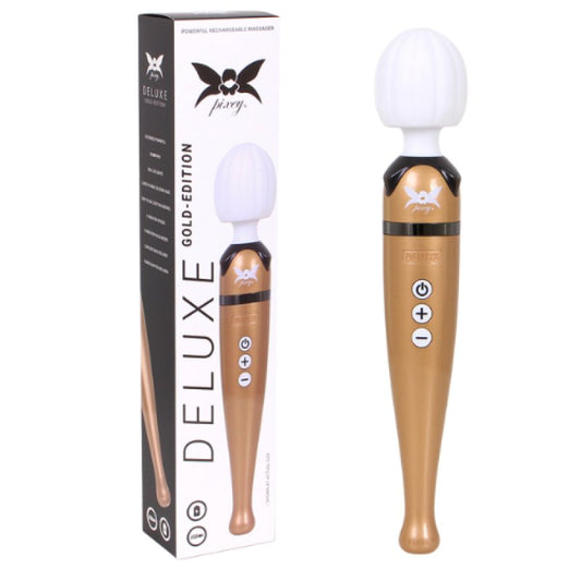 Pixey Deluxe Gold Edition flagship wand vibrator - ClubX Australia