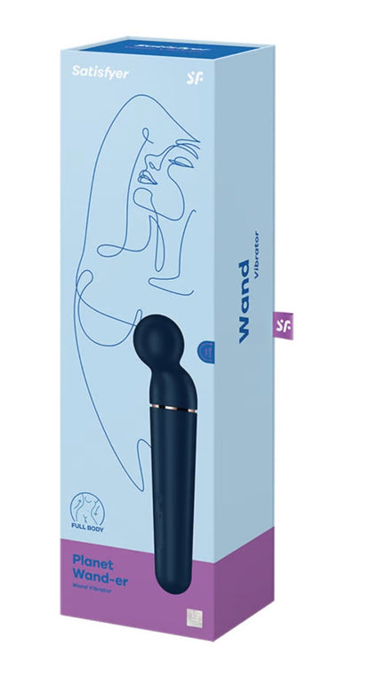 Satisfyer Planet Wand-er - Blue - Blue/Rose Gold USB Rechargeable Massager Wand Satisfyer