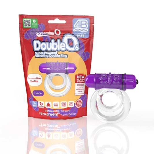 Screaming O 4B DoubleO 6 Grape vibrating dual cock ring - ClubX Australia