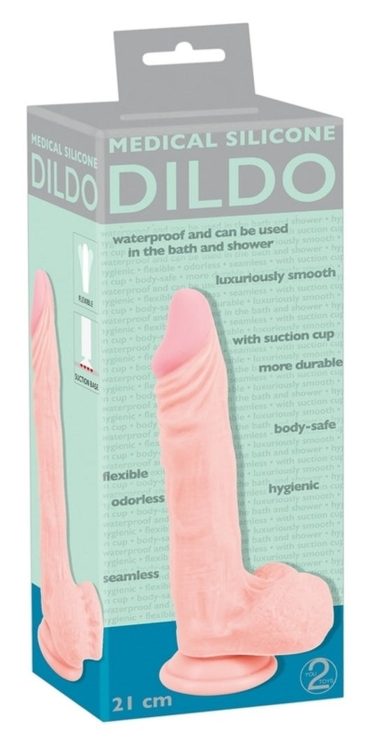 You2Toys Medical Silicone Dildo Flesh 8.25in - ClubX Australia