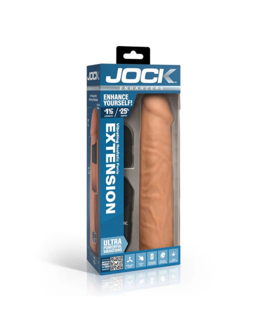 Jock Enhancers 1.5" Vibrating Penis Extension w/ Remote - Medium Cock Ring Curve Toys