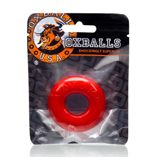 Oxballs Do-Nut- 2 jelly cockring w/ flat inner chamber Red OXBalls