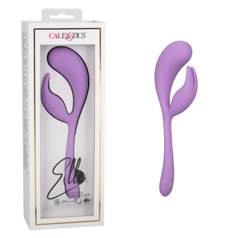 CalExotics Elle Liquid Silicone Dual Flicker vibrator waterproof USB rechargeable - ClubX Australia