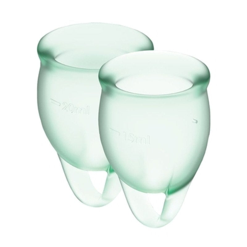Satisfyer Feel Confident Menstrual Cup Lubricant Light Green - ClubX Australia