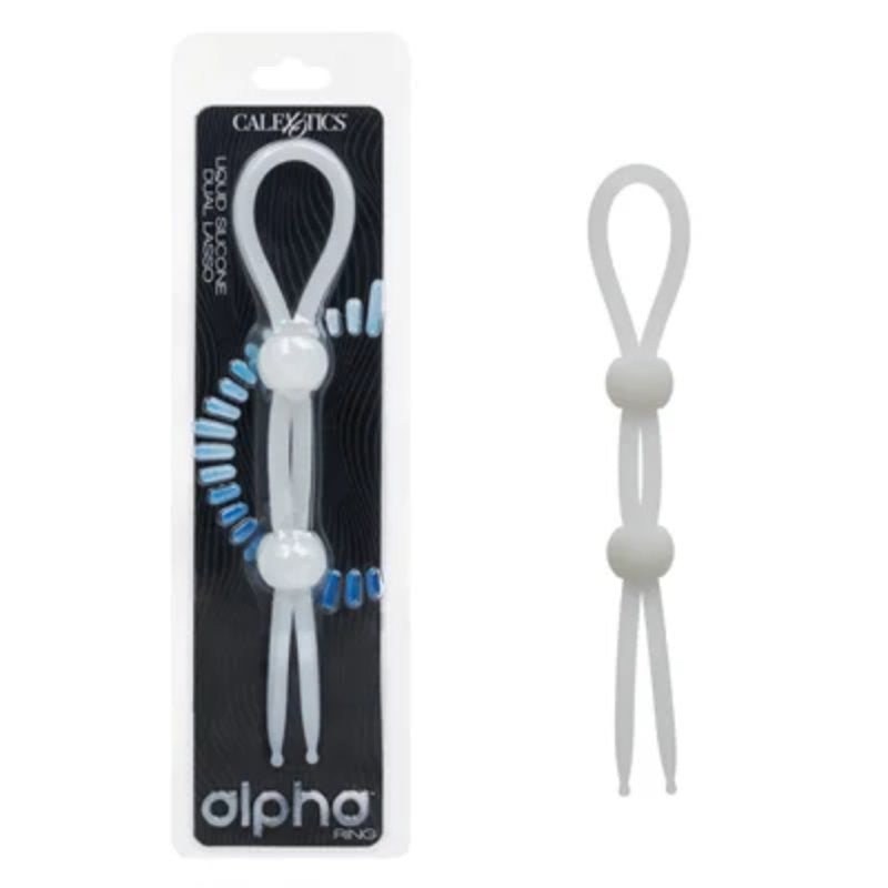 Alpha Liquid Silicone Dual Lasso - Natural Cock Ring Calexotics