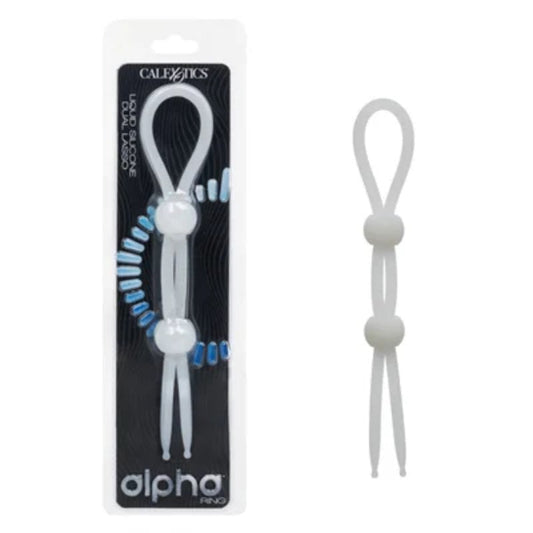 Alpha Liquid Silicone Dual Lasso - Natural Cock Ring Calexotics