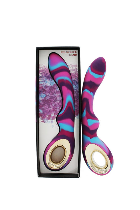 Colourful Camo Magic Vibrator dual motor G-spot silicone pink - ClubX Australia