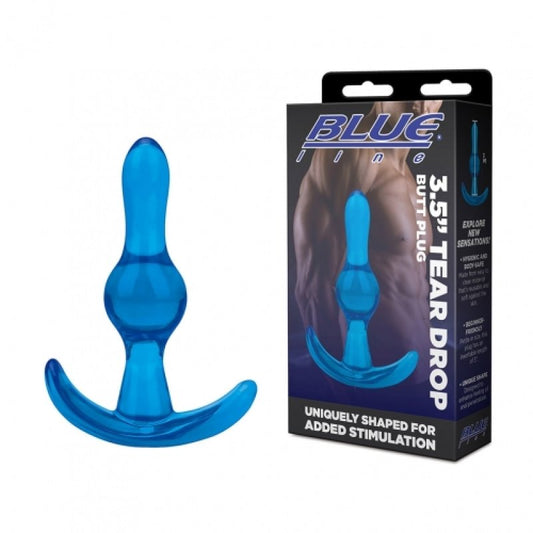 Blue Line 3.5" Tear Drop Butt Plug Electric Eel, Inc
