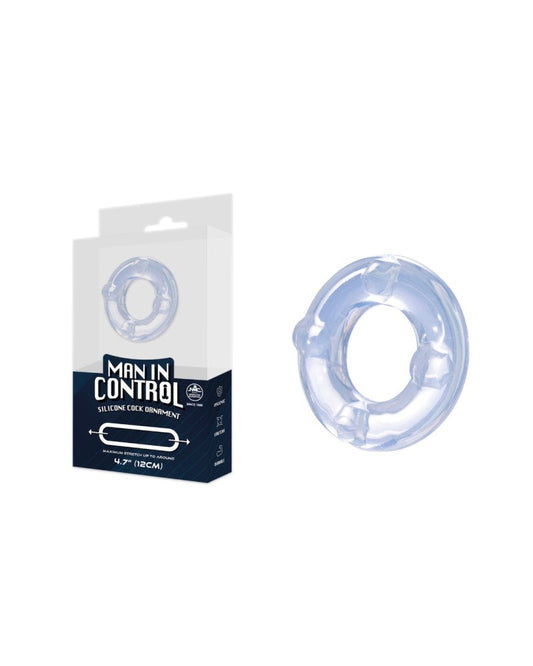 Excellent Power Man In Control Silicone Cock Ornament Transparent Cock Ring (642302) Excellent Power