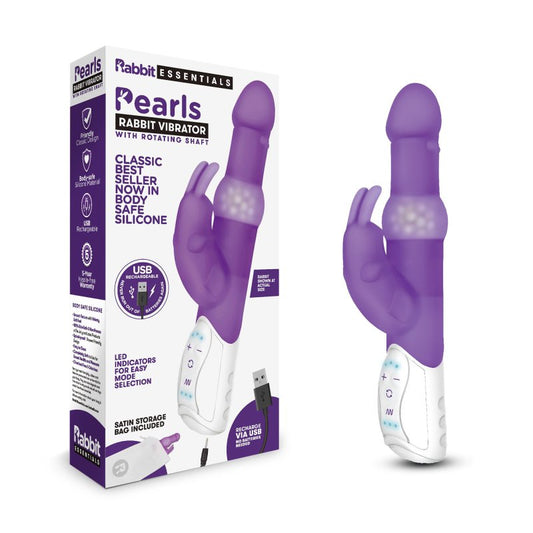 Rabbit Essentials Rechargeable Pleasure Pearls Rabbit - Purple Electric Eel, Inc