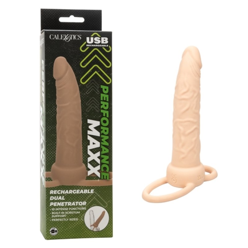 Performance Maxx Rechargeable Dual Penetrator - Ivory Cock Ring Calexotics