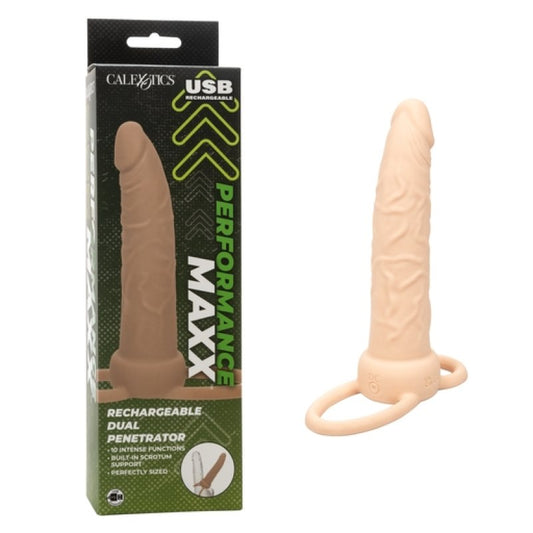 Performance Maxx Rechargeable Dual Penetrator - Ivory Cock Ring Calexotics