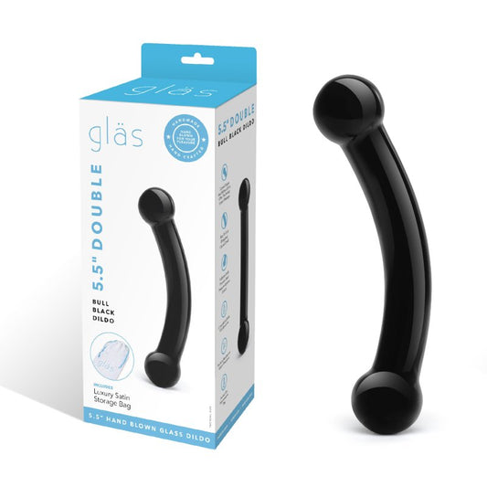 Glas 5.5" Double Bull Black Dildo Electric Eel, Inc