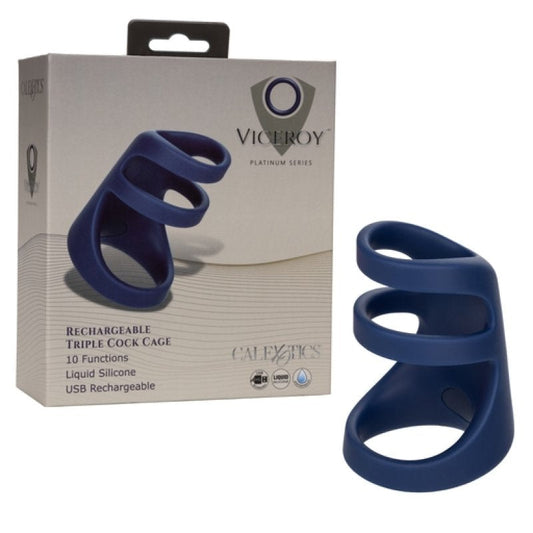 Viceroy Rechargeable Triple Cock Cage Cock Ring Calexotics