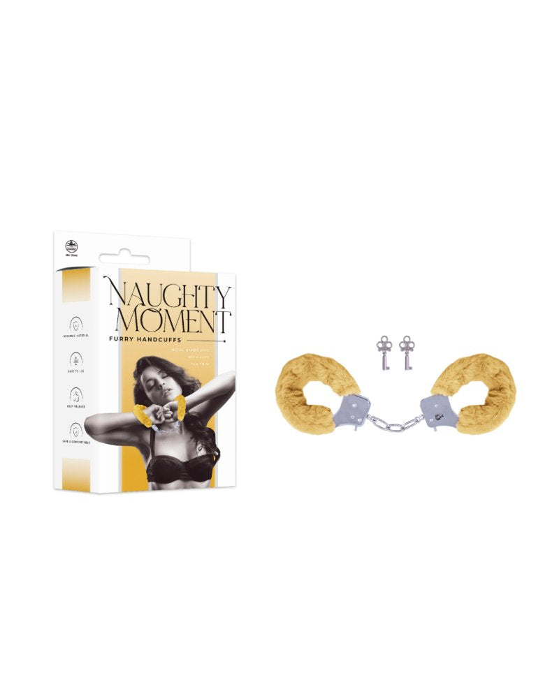 Excellent Power Naughty Moment Handcuff With Furry Sleeve Yellow Excellent Power