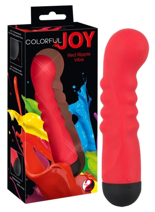 Colorful Joy Red Ripple Vibe with textured shaft - ClubX Australia