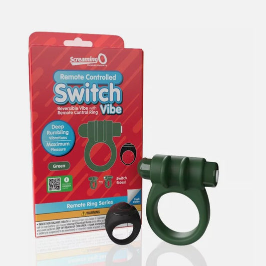 Screaming O Remote Controlled Switch Vibrating Ring - Green Screaming O