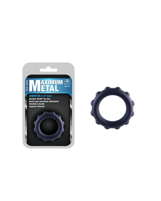 Excellent Power Maximum Metal Silicone Ornament With Metal Ball Cock Ring (643811) Excellent Power