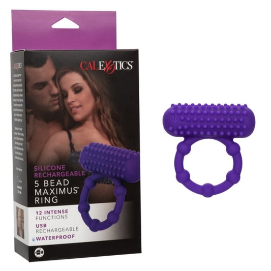 Calexotics Silicone Rechargeable 5 Bead Maximus Ring Calexotics