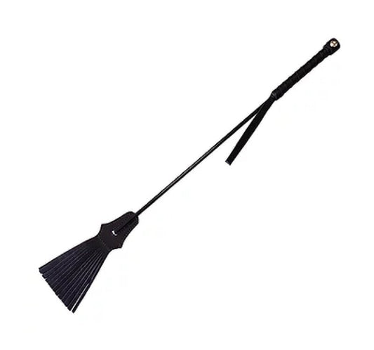 Rouge Leather Tasselled Riding Crop - Black Bondage Gear Rouge
