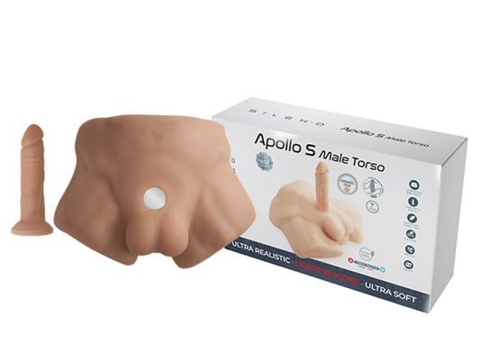 Silexd Apollo S Liquid Silicone Half Torso + 7" Dildo Caramel Masturbator Adrien Lastic