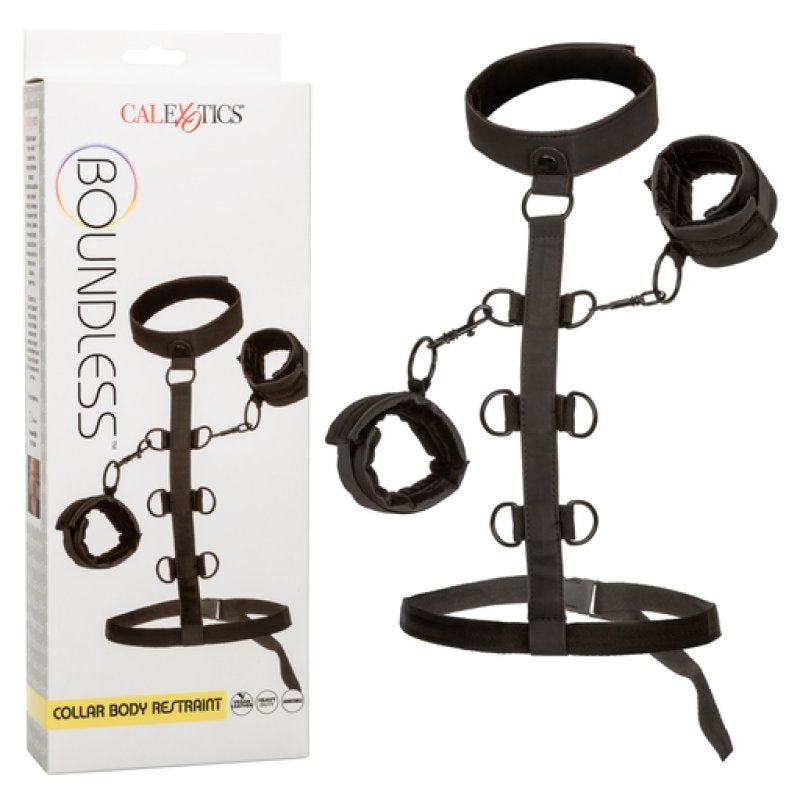 CalExotics Boundless collar restraint vegan leather cuffs tether BDSM - ClubX Australia