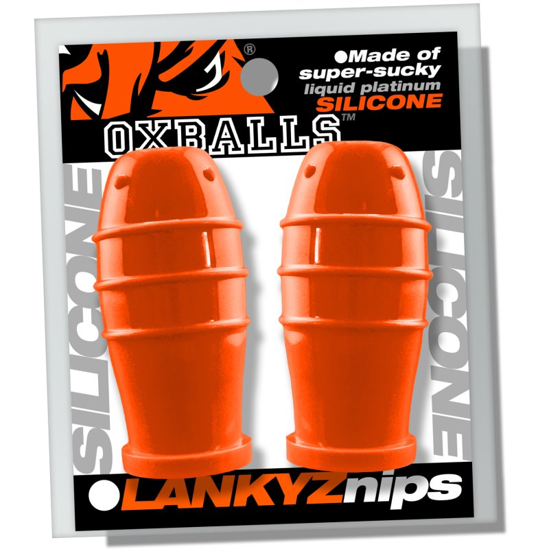 Oxballs Lankyz silicone nipsuckers Orange Bondage Gear OXBalls