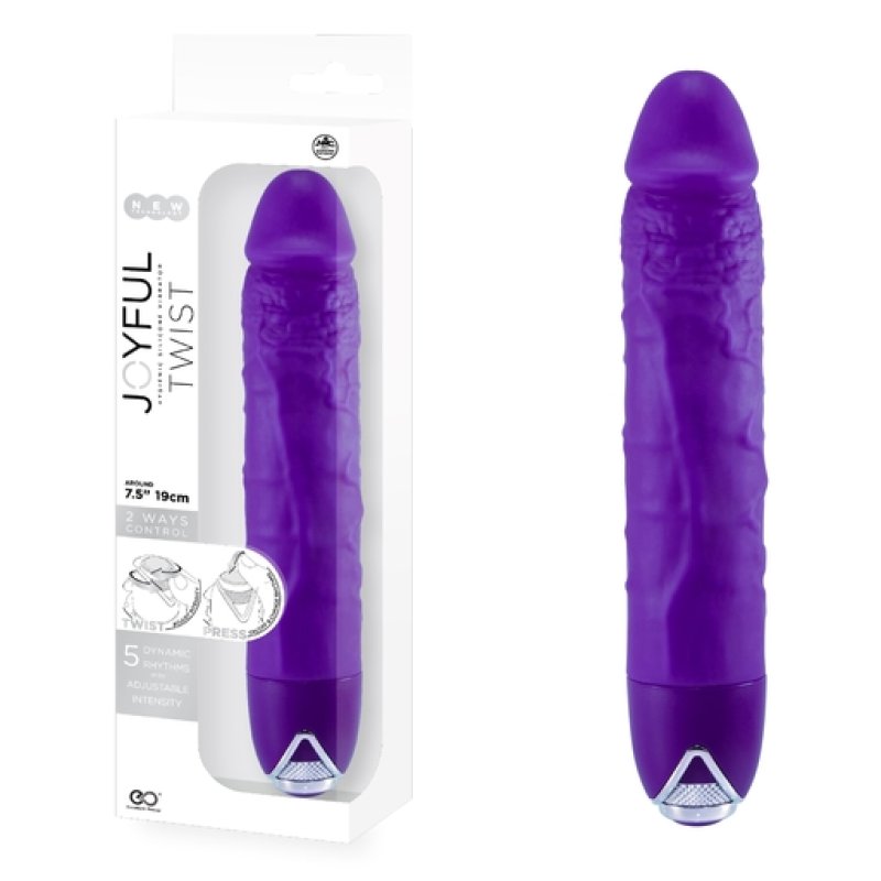 Excellent Power Joyful Twist Silicone Vibrator Purple - ClubX Australia