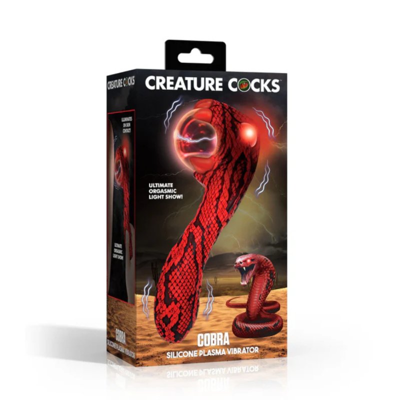 Creature Cocks Cobra - Red 18.5 cm USB Rechargeable Fantasy Vibrator with Plasma Ball XR Brands