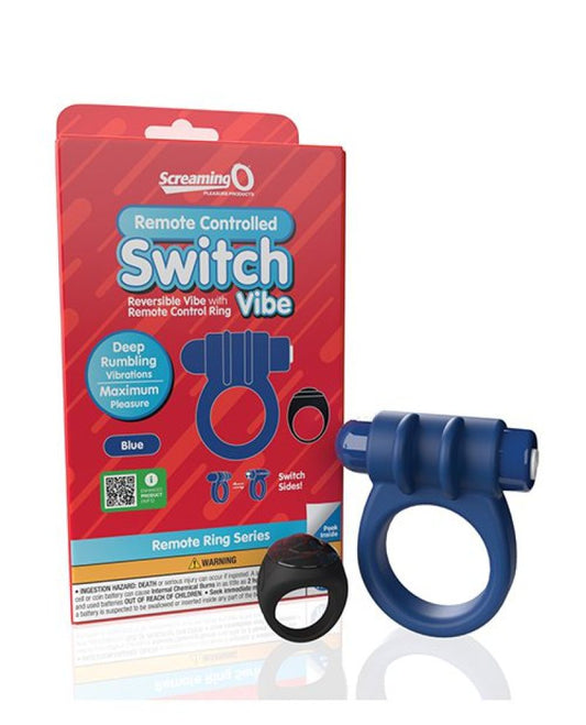 Screaming O Remote Controlled Switch Vibrating Ring - Blue Screaming O