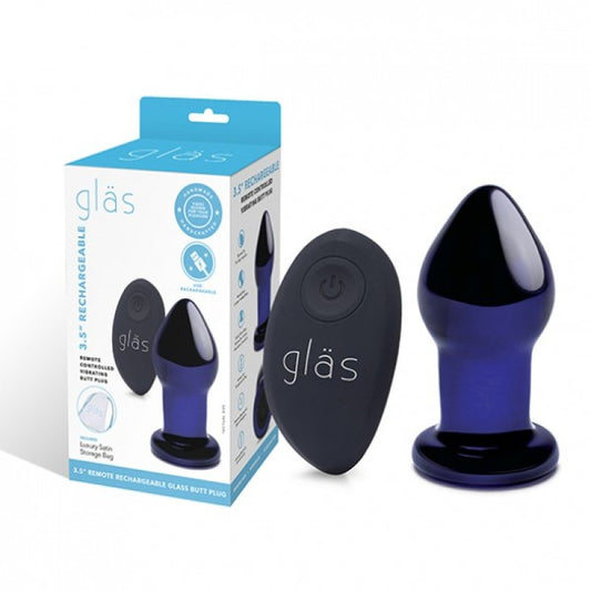 Glas 3.5" Rechargeable Remote Controlled Vibrating Butt Plug Electric Eel, Inc