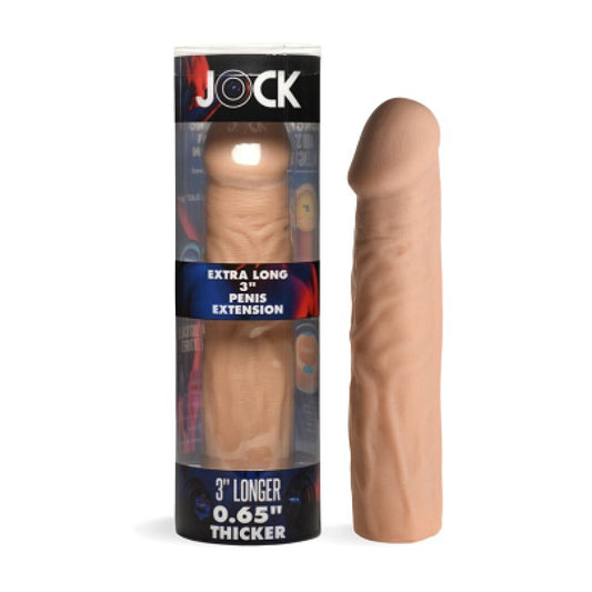 Jock Extra Long 3" Penis Extension Sleeve - Light Cock Ring Curve Toys