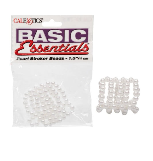 Calexotics Basic Essentials Pearl Stroker Beads 1.5"/3.75 cm Cock Ring Calexotics
